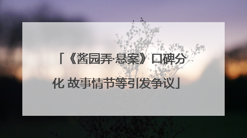 《酱园弄·悬案》口碑分化 故事情节等引发争议