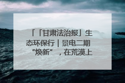 「甘肃法治报」生态环保行｜景电二期“焕新”，在荒漠上筑起一道绿色长城