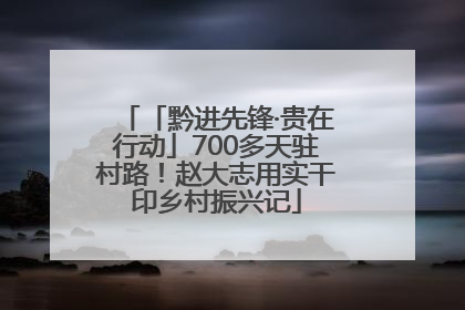 「黔进先锋·贵在行动」700多天驻村路！赵大志用实干印乡村振兴记