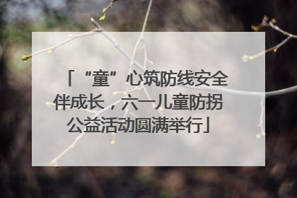 “童”心筑防线安全伴成长，六一儿童防拐公益活动圆满举行