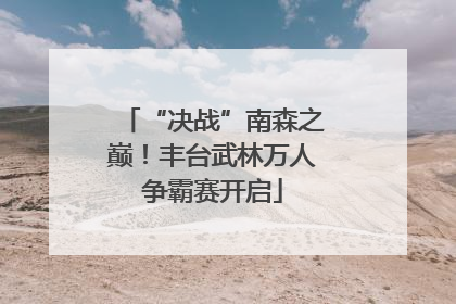 “决战”南森之巅！丰台武林万人争霸赛开启