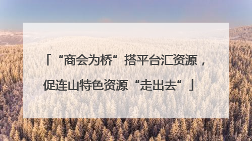 “商会为桥”搭平台汇资源，促连山特色资源“走出去”