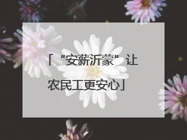 “安薪沂蒙”让农民工更安心