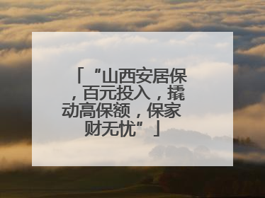 “山西安居保，百元投入，撬动高保额，保家财无忧”