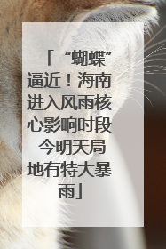 “蝴蝶”逼近！海南进入风雨核心影响时段 今明天局地有特大暴雨