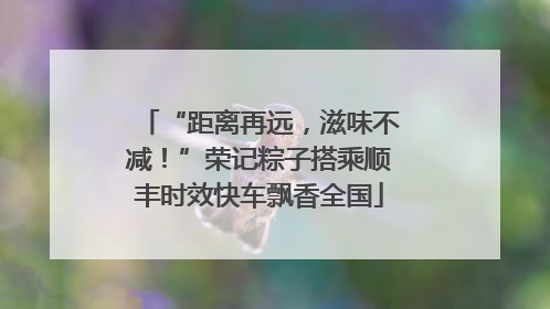 “距离再远，滋味不减！”荣记粽子搭乘顺丰时效快车飘香全国