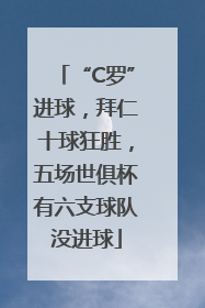 “C罗”进球，拜仁十球狂胜，五场世俱杯有六支球队没进球