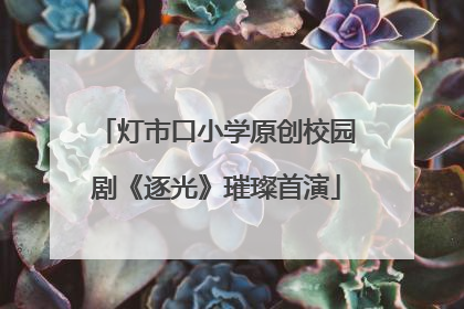 灯市口小学原创校园剧《逐光》璀璨首演