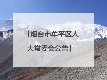 烟台市牟平区人大常委会公告