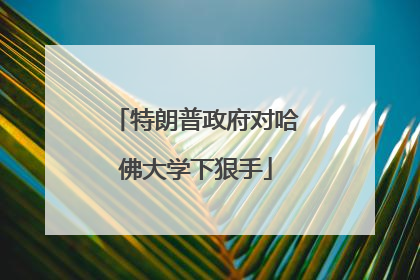 特朗普政府对哈佛大学下狠手