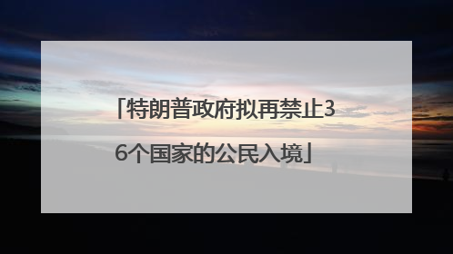 特朗普政府拟再禁止36个国家的公民入境