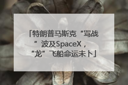 特朗普马斯克“骂战”波及SpaceX，“龙”飞船命运未卜