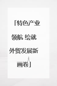 特色产业领航 绘就外贸发展新画卷