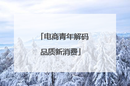 电商青年解码品质新消费