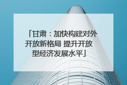 甘肃：加快构建对外开放新格局 提升开放型经济发展水平