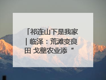 祁连山下是我家｜临泽：荒滩变良田 戈壁农业添“绿”生“金”