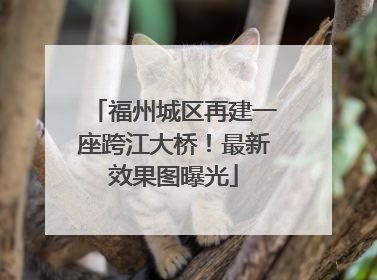 福州城区再建一座跨江大桥！最新效果图曝光