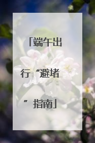 端午出行“避堵”指南