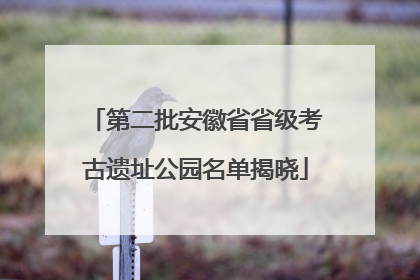 第二批安徽省省级考古遗址公园名单揭晓