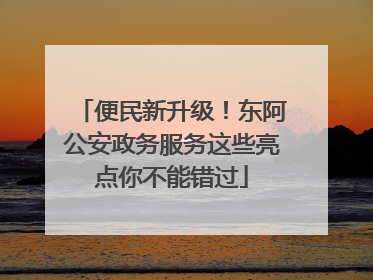 便民新升级！东阿公安政务服务这些亮点你不能错过