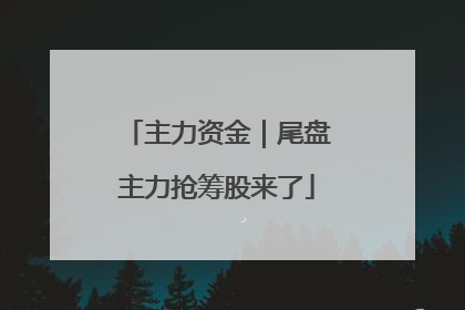 主力资金｜尾盘主力抢筹股来了