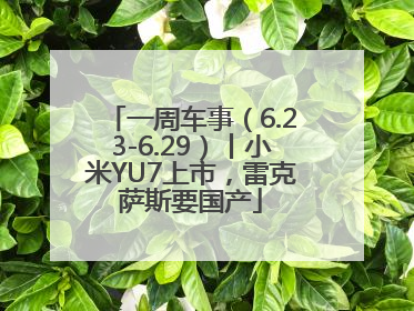 一周车事（6.23-6.29）丨小米YU7上市，雷克萨斯要国产