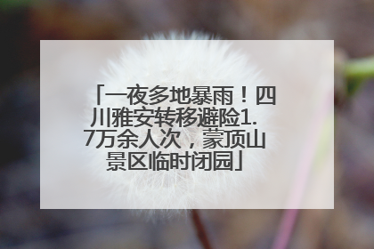 一夜多地暴雨！四川雅安转移避险1.7万余人次，蒙顶山景区临时闭园