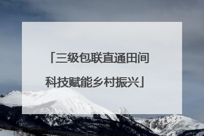 三级包联直通田间 科技赋能乡村振兴