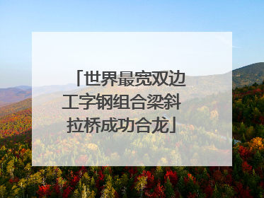 世界最宽双边工字钢组合梁斜拉桥成功合龙