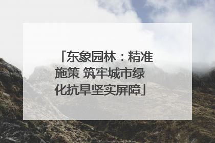 东象园林：精准施策 筑牢城市绿化抗旱坚实屏障