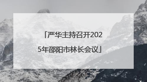 严华主持召开2025年邵阳市林长会议