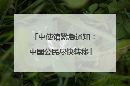 中使馆紧急通知：中国公民尽快转移