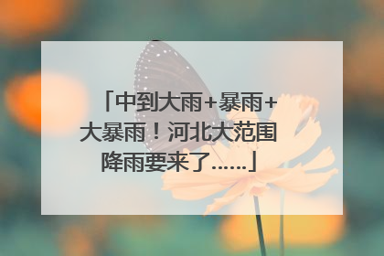 中到大雨+暴雨+大暴雨！河北大范围降雨要来了……
