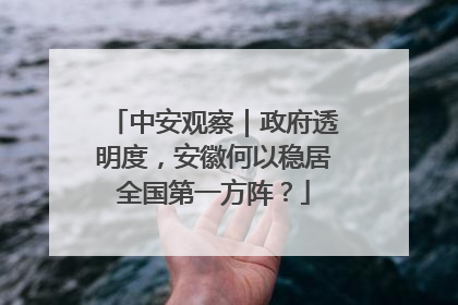 中安观察｜政府透明度，安徽何以稳居全国第一方阵？
