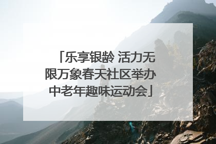 乐享银龄 活力无限万象春天社区举办中老年趣味运动会