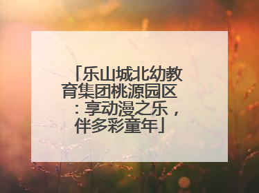 乐山城北幼教育集团桃源园区：享动漫之乐，伴多彩童年