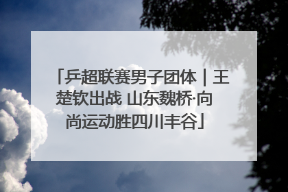 乒超联赛男子团体｜王楚钦出战 山东魏桥·向尚运动胜四川丰谷