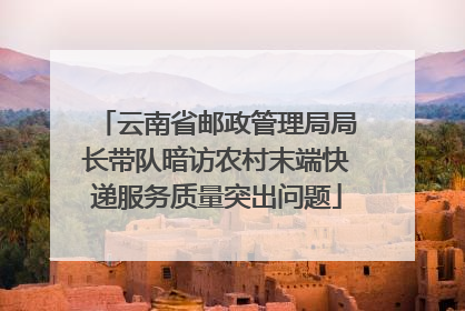云南省邮政管理局局长带队暗访农村末端快递服务质量突出问题