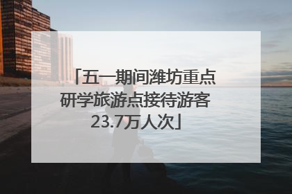 五一期间潍坊重点研学旅游点接待游客23.7万人次