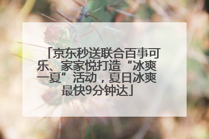 京东秒送联合百事可乐、家家悦打造“冰爽一夏”活动，夏日冰爽最快9分钟达