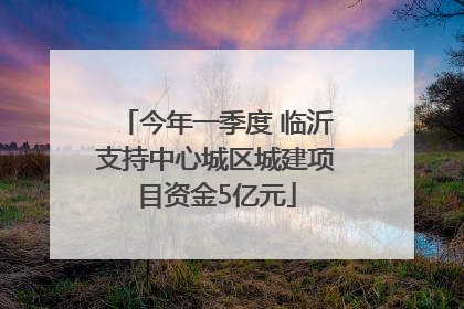 今年一季度 临沂支持中心城区城建项目资金5亿元