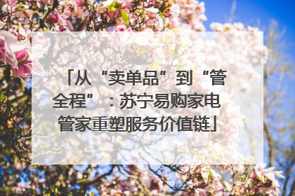 从“卖单品”到“管全程”：苏宁易购家电管家重塑服务价值链
