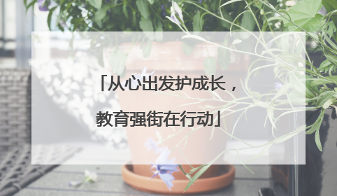 从心出发护成长，教育强街在行动