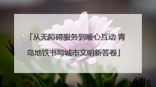 从无障碍服务到暖心互动 青岛地铁书写城市文明新答卷