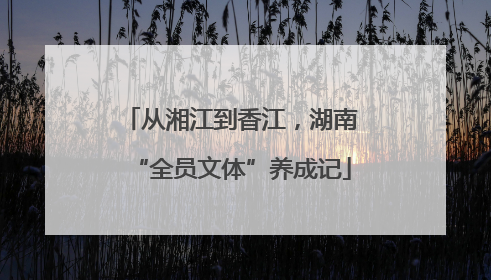 从湘江到香江，湖南“全员文体”养成记