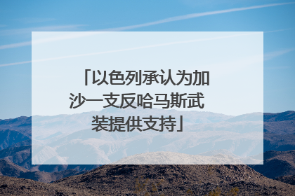 以色列承认为加沙一支反哈马斯武装提供支持