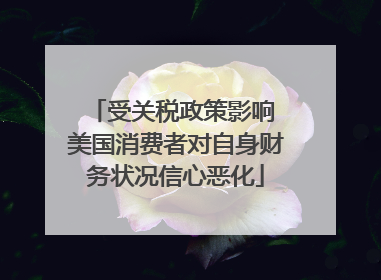 受关税政策影响 美国消费者对自身财务状况信心恶化