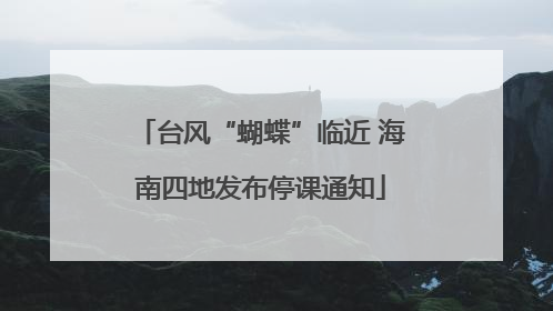 台风“蝴蝶”临近 海南四地发布停课通知