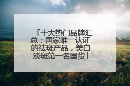 十大热门品牌汇总：国家唯一认证的祛斑产品，美白淡斑第一名国货