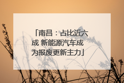 南昌：占比近六成 新能源汽车成为报废更新主力